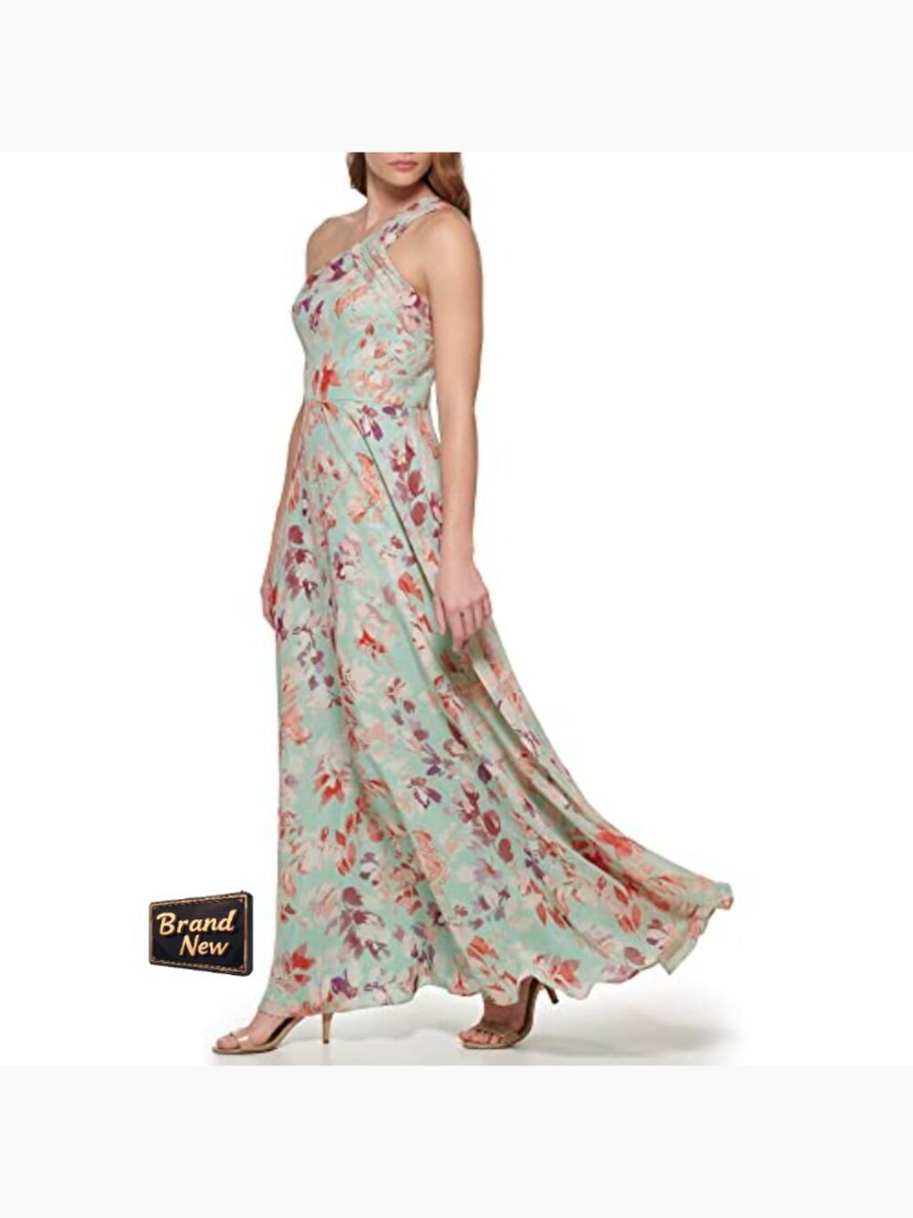 Elegant Guest of Wedding Gown Sleeveless Asymmetrical One Shoulder Chiffon - Picture 2 of 5